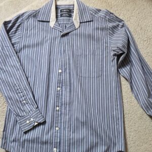 George Blue and White Casual Button Down Shirt